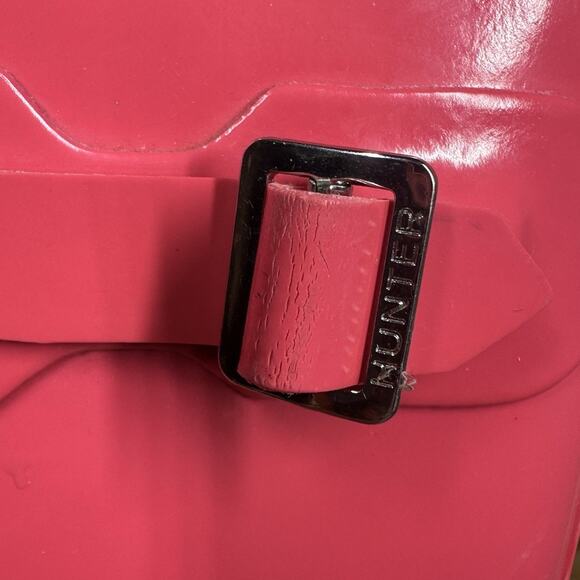 Hunter Original Tall Gloss Rain Boots Pink Womens Size 7 US / 38 EU Waterproof - Picture 9 of 10